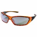 Mcr Safety Glasses, ForceFlex FF1 Orange Frame, Silver Mirr, 12PK FF137